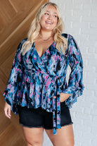 Have it All Angel Sleeve Top in Abstract Magenta    Blouses Ave Shops- Tilden Co.