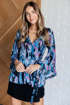 Have it All Angel Sleeve Top in Abstract Magenta    Blouses Ave Shops- Tilden Co.