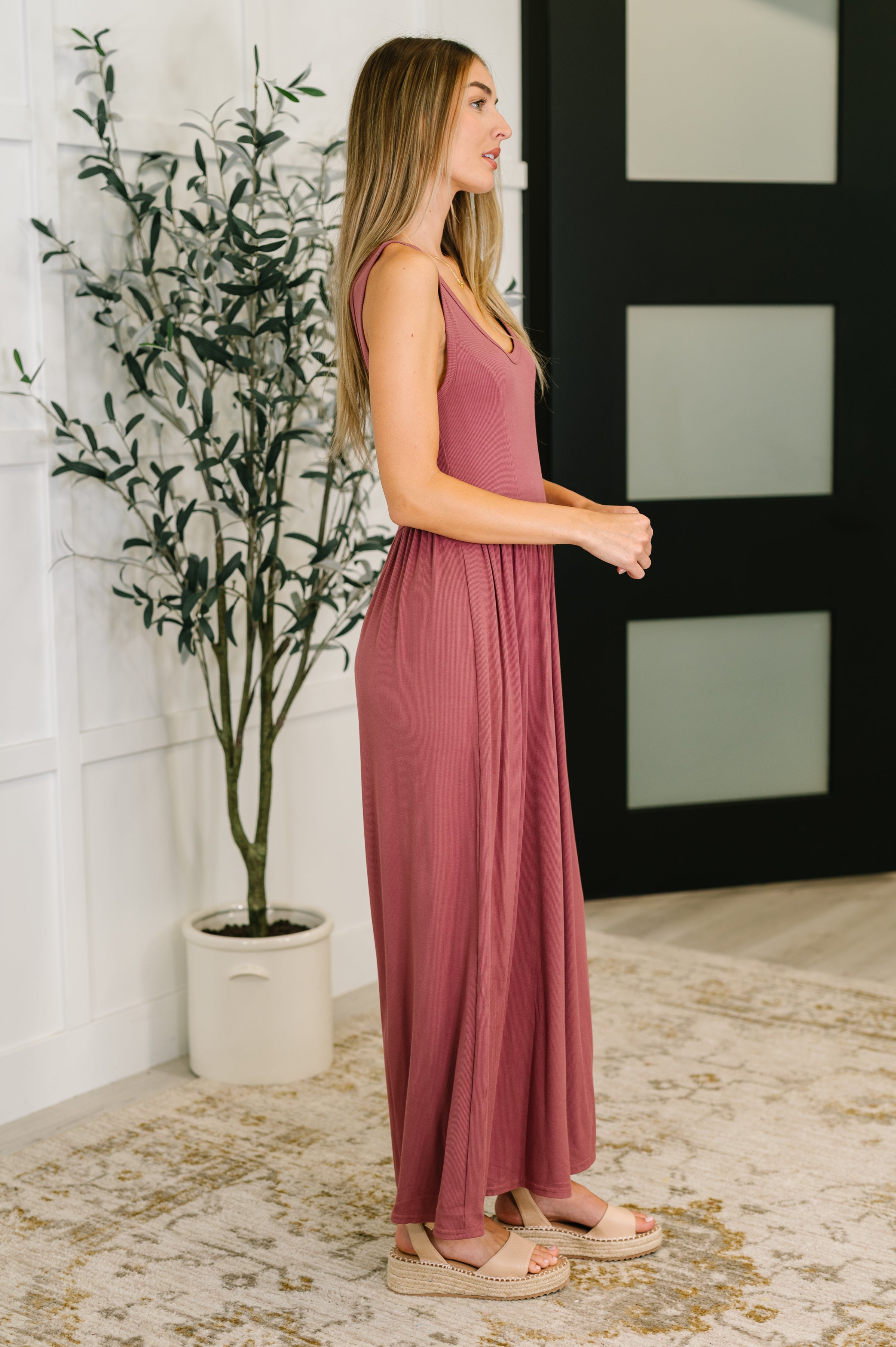Head to Toe Whoa Gathered Wide Leg Jumpsuit in Mauve Womens Ave Shops- Tilden Co.