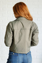 Hear Me Out Lightweight Puffer Jacket in Olive    Layers Ave Shops- Tilden Co.