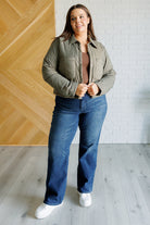 Hear Me Out Lightweight Puffer Jacket in Olive Layers Ave Shops- Tilden Co.