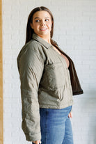 Hear Me Out Lightweight Puffer Jacket in Olive    Layers Ave Shops- Tilden Co.