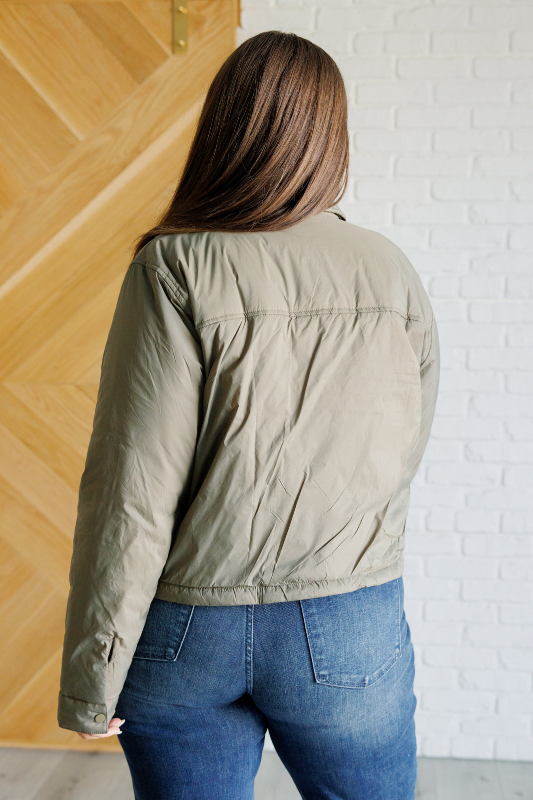 Hear Me Out Lightweight Puffer Jacket in Olive Layers Ave Shops- Tilden Co.