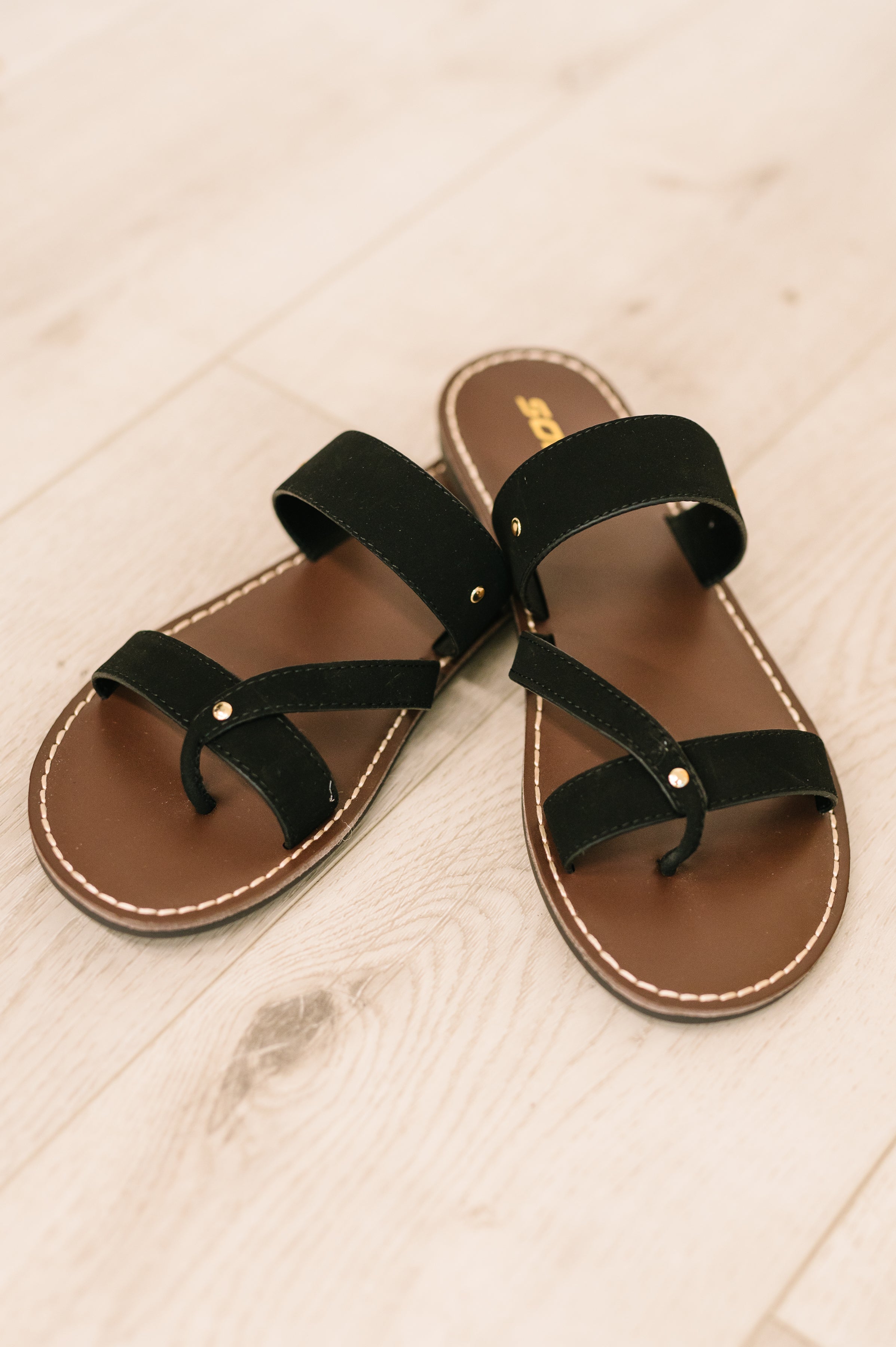 Heart & Sole Slip on Sandals in Clarity Black Womens Ave Shops- Tilden Co.