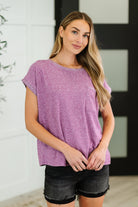 Heathered Harmony Basic Tee in Light Plum Womens Ave Shops- Tilden Co.