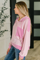 Here for Now Color Block Hoodie in Pink Womens Ave Shops- Tilden Co.