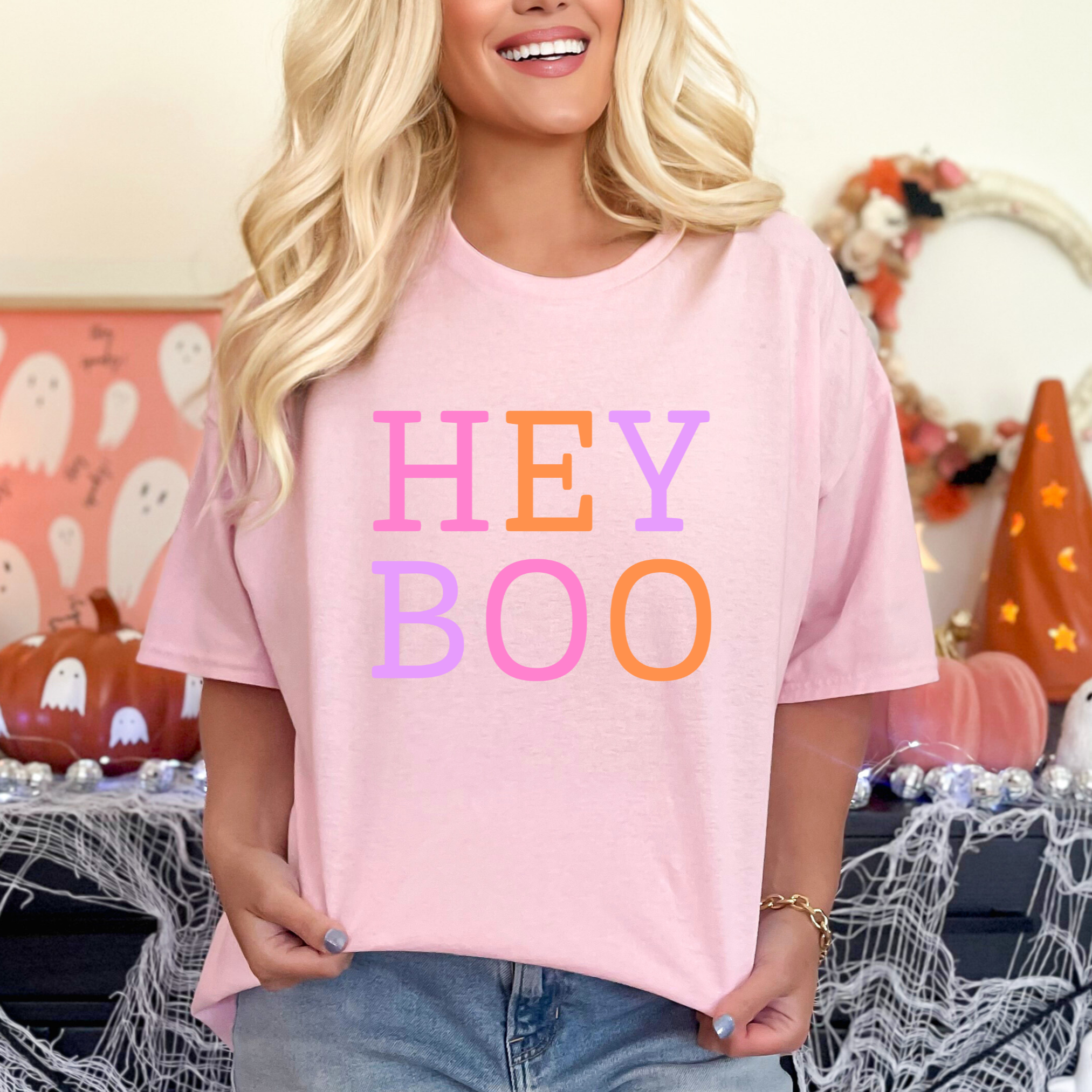 Hey BOO Graphic Tee in Three Colors Womens Ave Shops- Tilden Co.