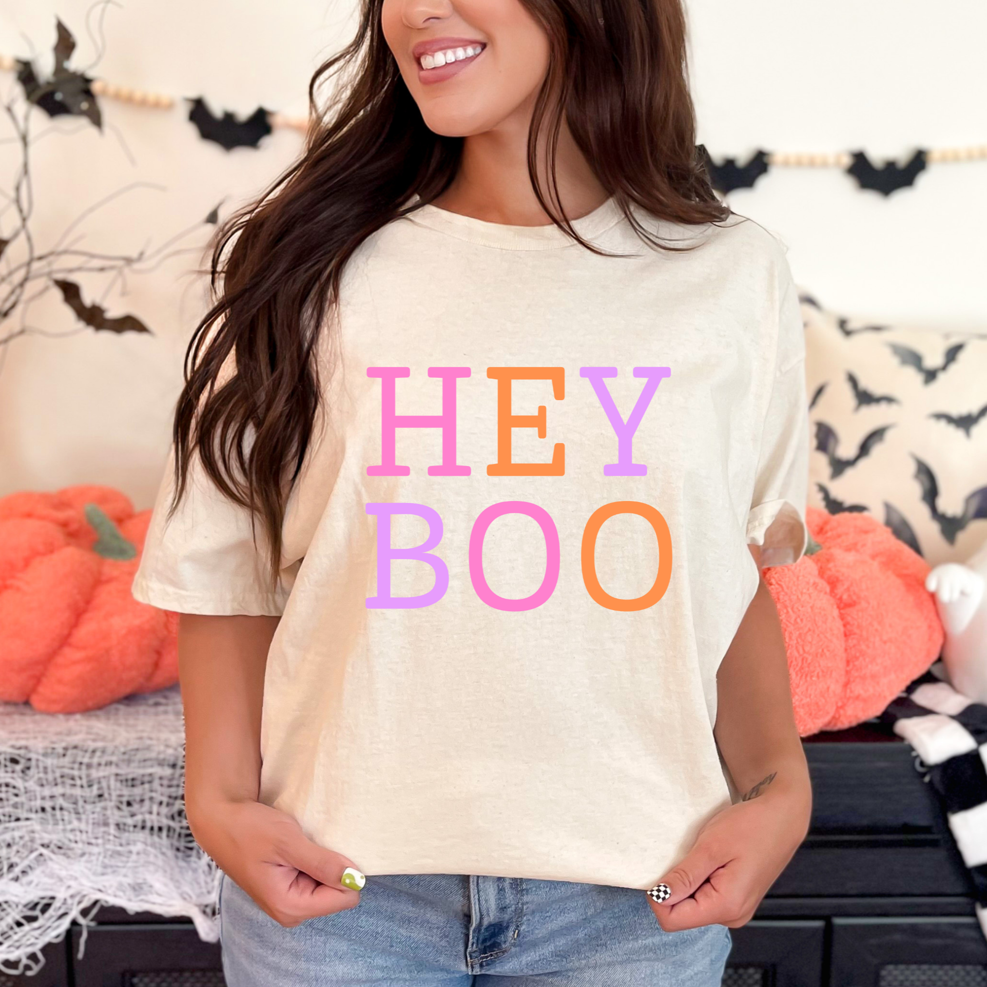 Hey BOO Graphic Tee in Three Colors Womens Ave Shops- Tilden Co.