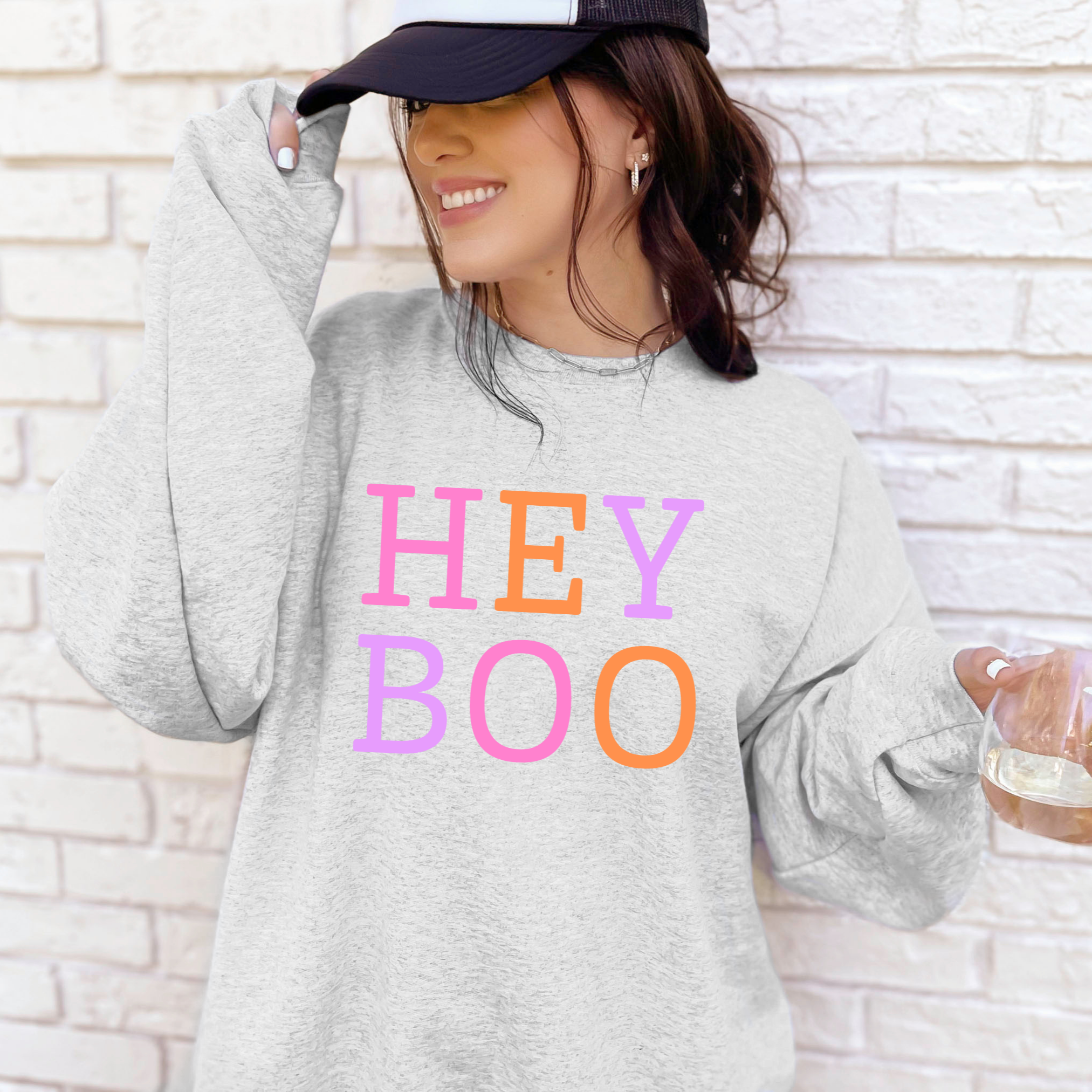 Hey Boo Sweatshirt in Two Colors Womens Ave Shops- Tilden Co.