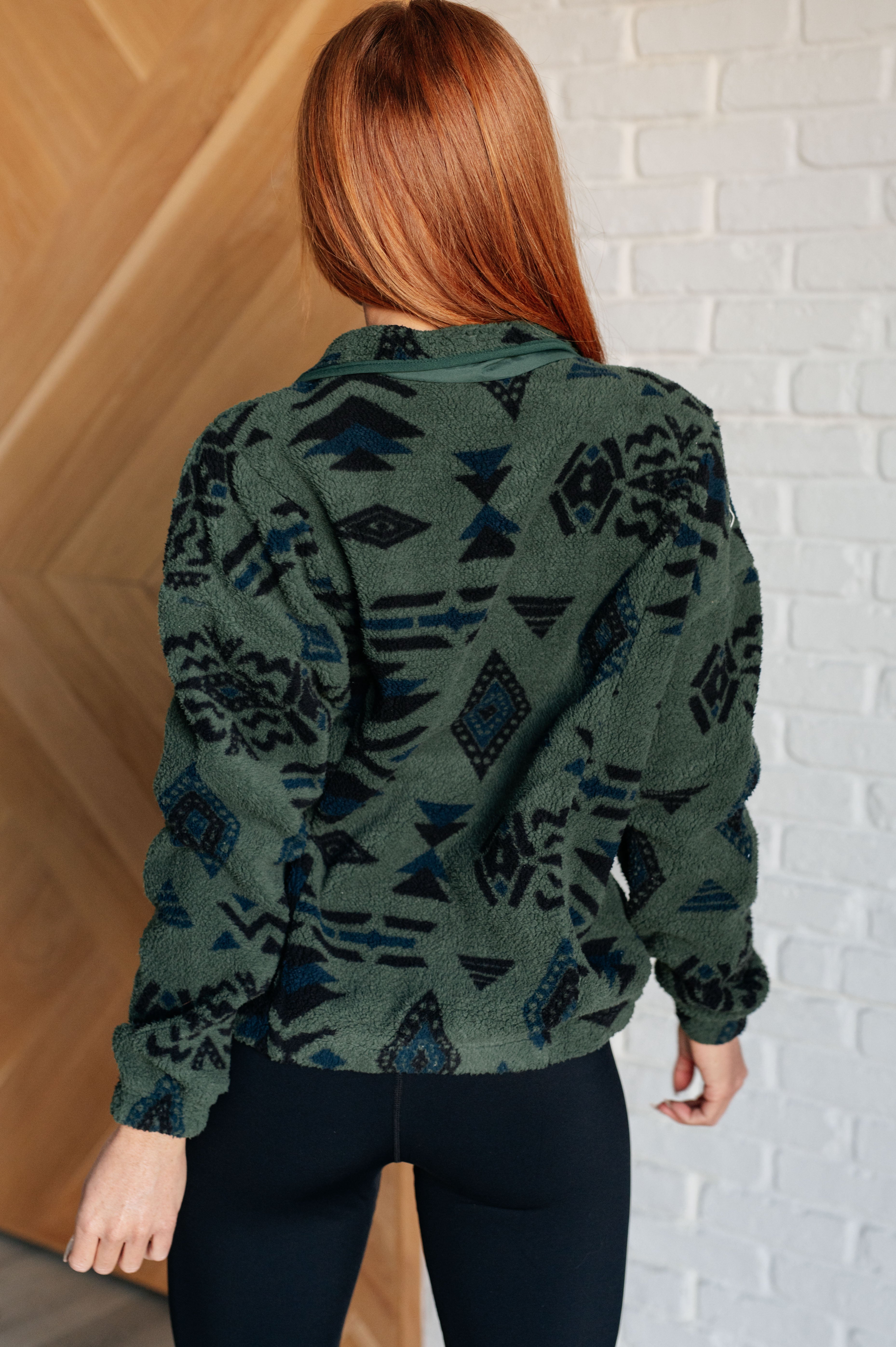 High Perspective Geometric Fleece Jacket Layers Ave Shops- Tilden Co.