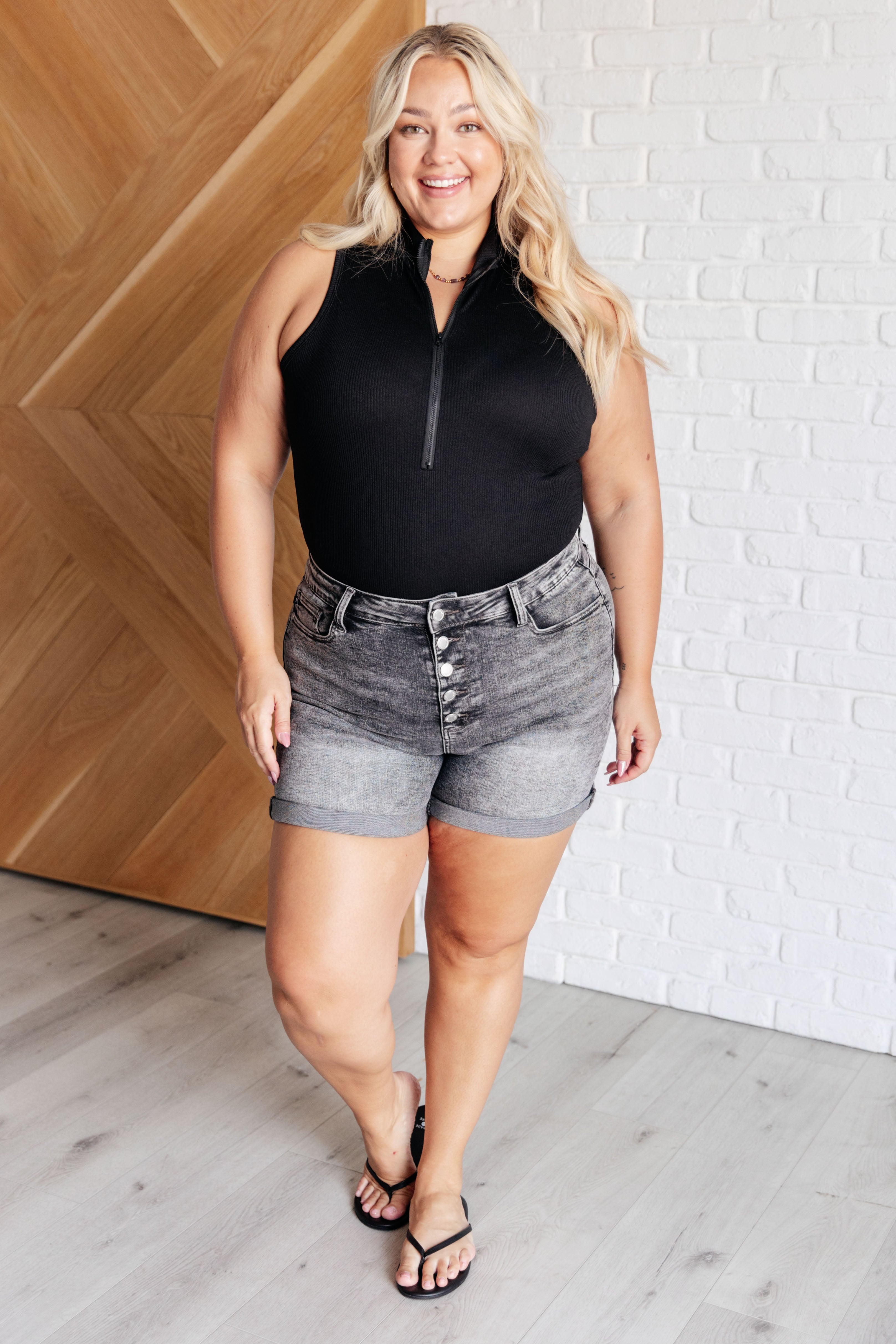 Higher and Higher Ribbed Zip Up Bodysuit Bodysuits Ave Shops- Tilden Co.