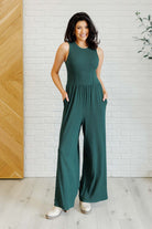 Hilary Wide Leg Jumpsuit in Green    Jumpsuits & Rompers Ave Shops- Tilden Co.