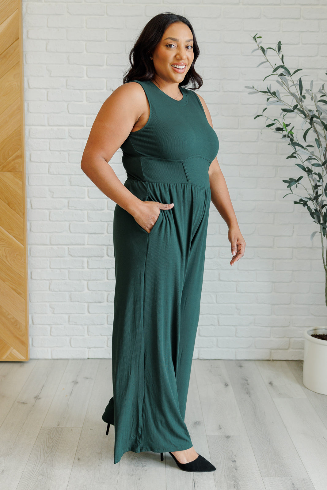 Hilary Wide Leg Jumpsuit in Green    Jumpsuits & Rompers Ave Shops- Tilden Co.