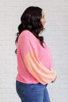 Hit Me With Your Best Shot Colorblock Top in Bright Pink Tops Ave Shops- Tilden Co.