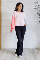 Hit Me With Your Best Shot Colorblock Top in Light Pink Tops Ave Shops- Tilden Co.