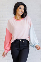 Hit Me With Your Best Shot Colorblock Top in Light Pink Tops Ave Shops- Tilden Co.