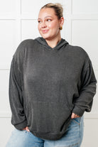 Hold That Thought Rib Knit Hoodie Tops Ave Shops- Tilden Co.