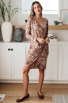 Honey Do I Ever Faux Wrap Dress in Taupe    Dresses Ave Shops- Tilden Co.