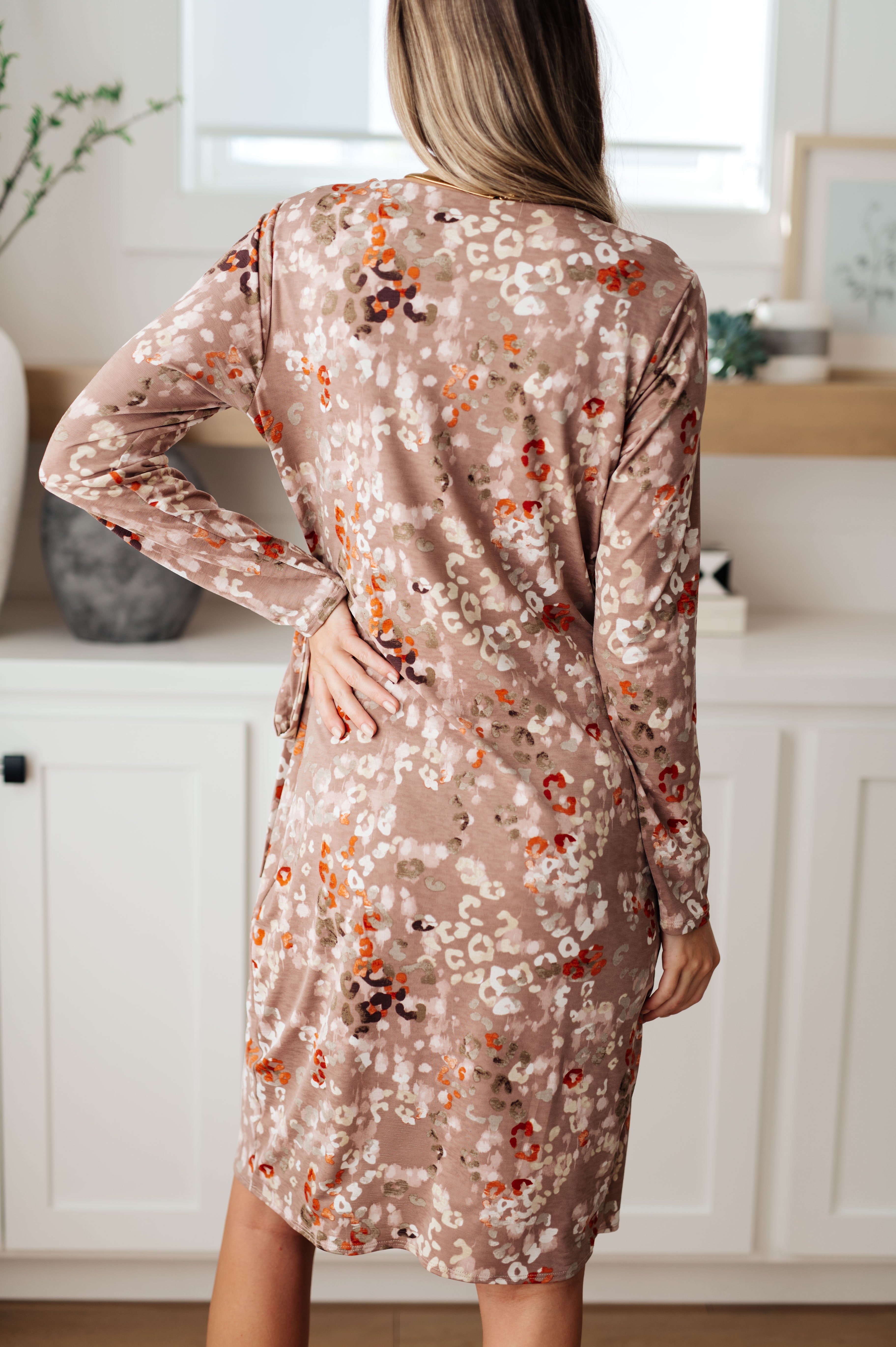 Honey Do I Ever Faux Wrap Dress in Taupe    Dresses Ave Shops- Tilden Co.