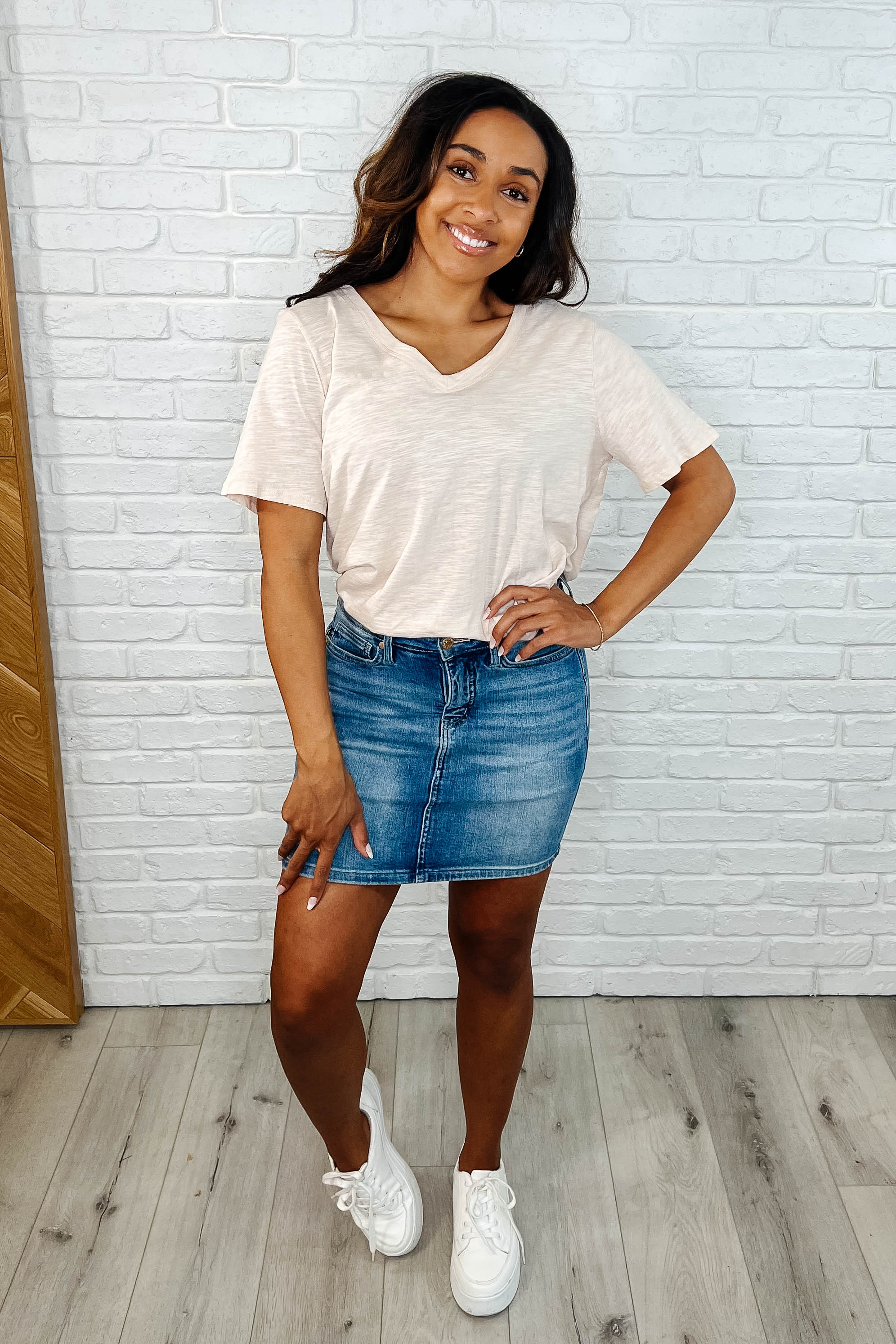 I Don't Have to Choose V-Neck Tee in Oatmeal Womens Ave Shops- Tilden Co.