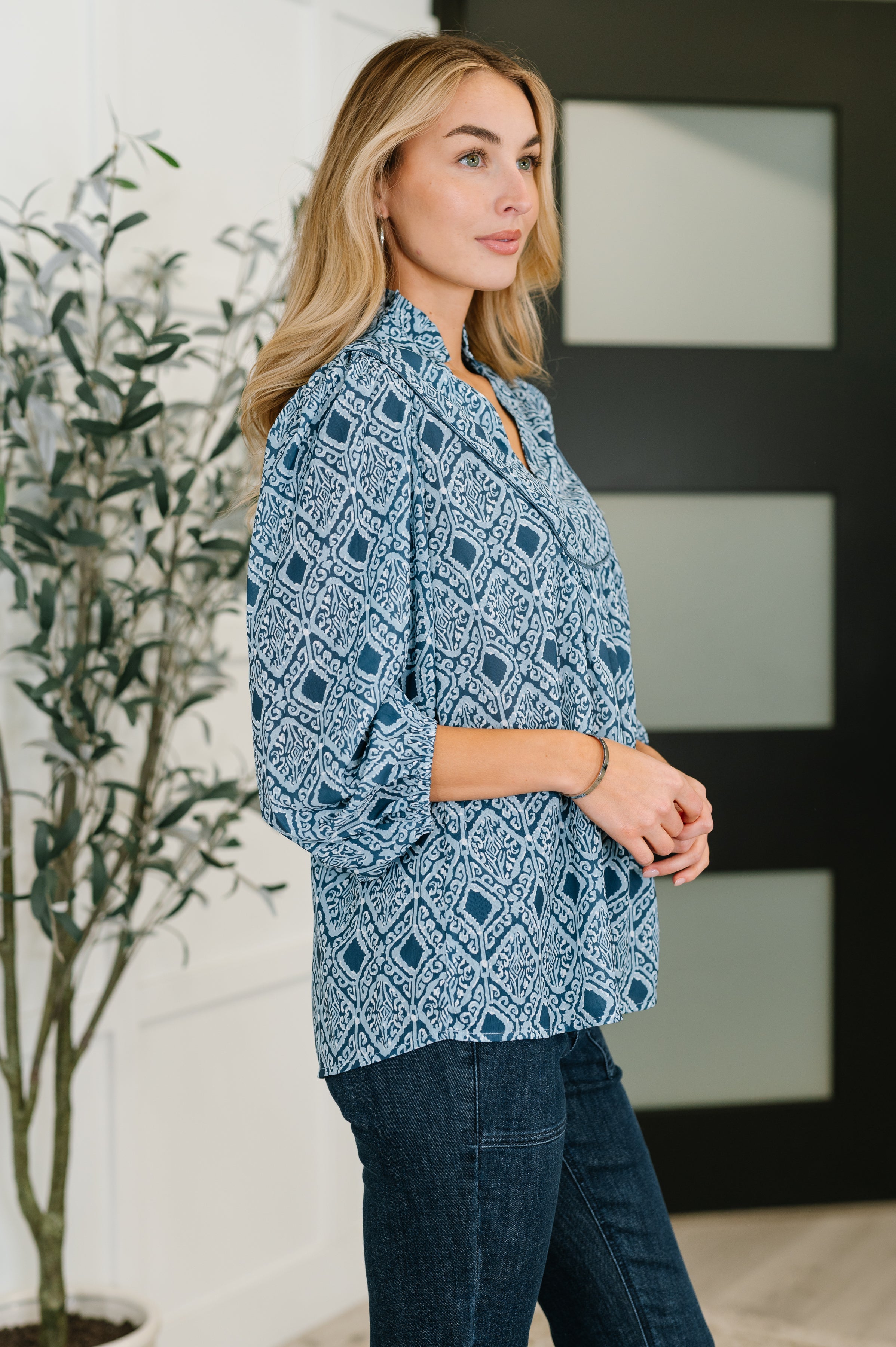 I Gave You My Heart Floral Babydoll Blouse Womens Ave Shops- Tilden Co.