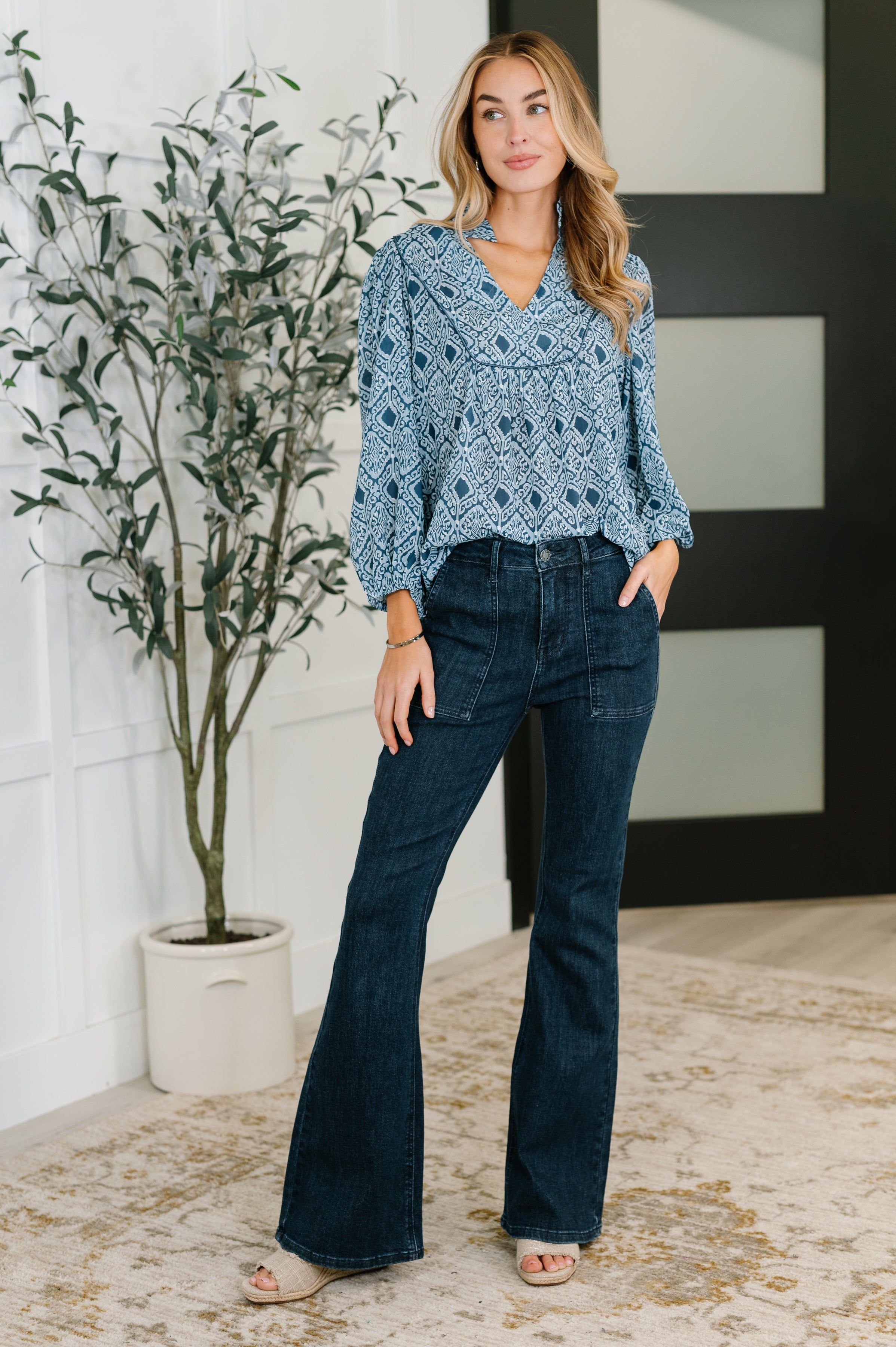 I Gave You My Heart Floral Babydoll Blouse Womens Ave Shops- Tilden Co.