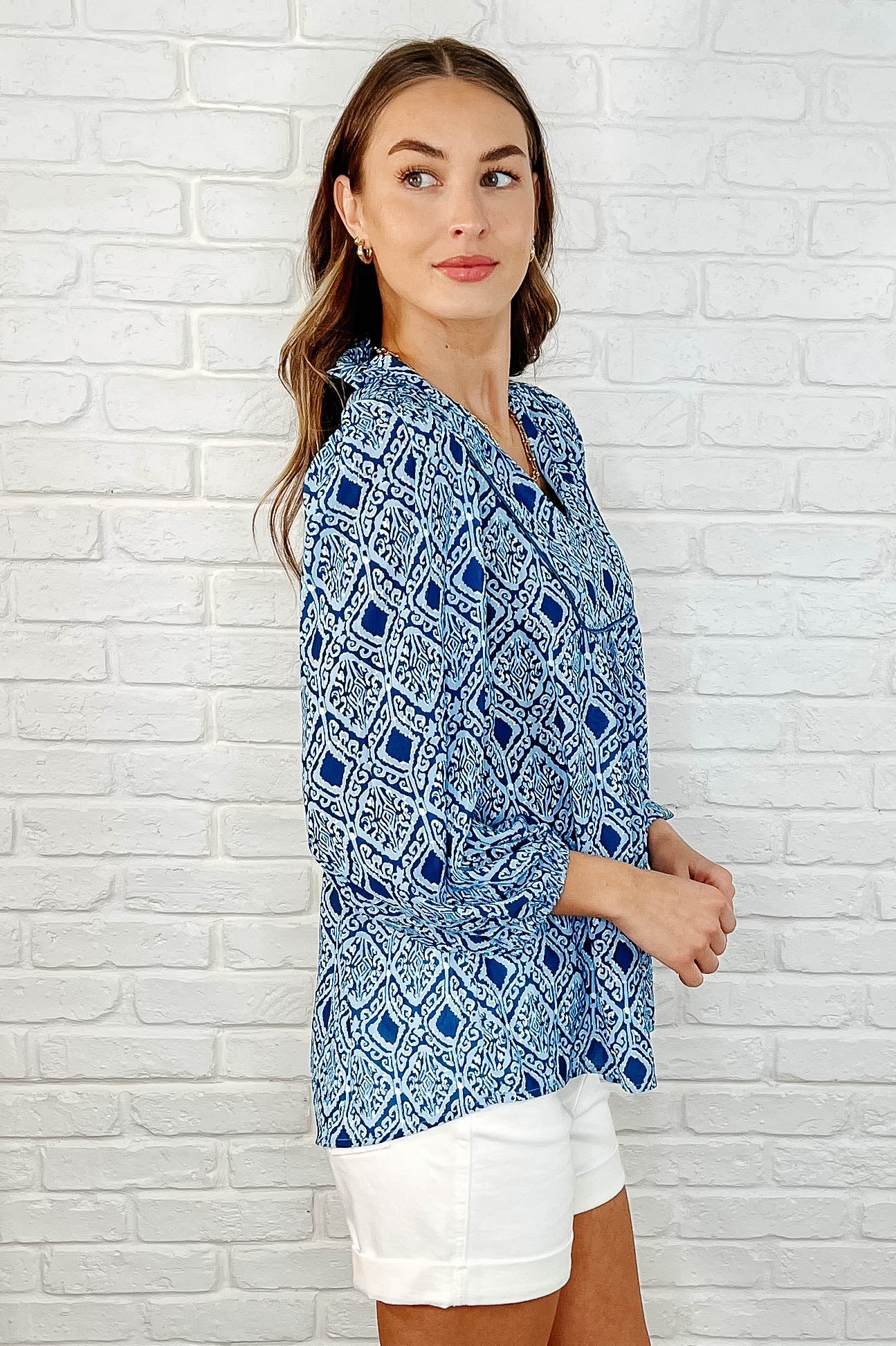 I Gave You My Heart Floral Babydoll Blouse Womens Ave Shops- Tilden Co.