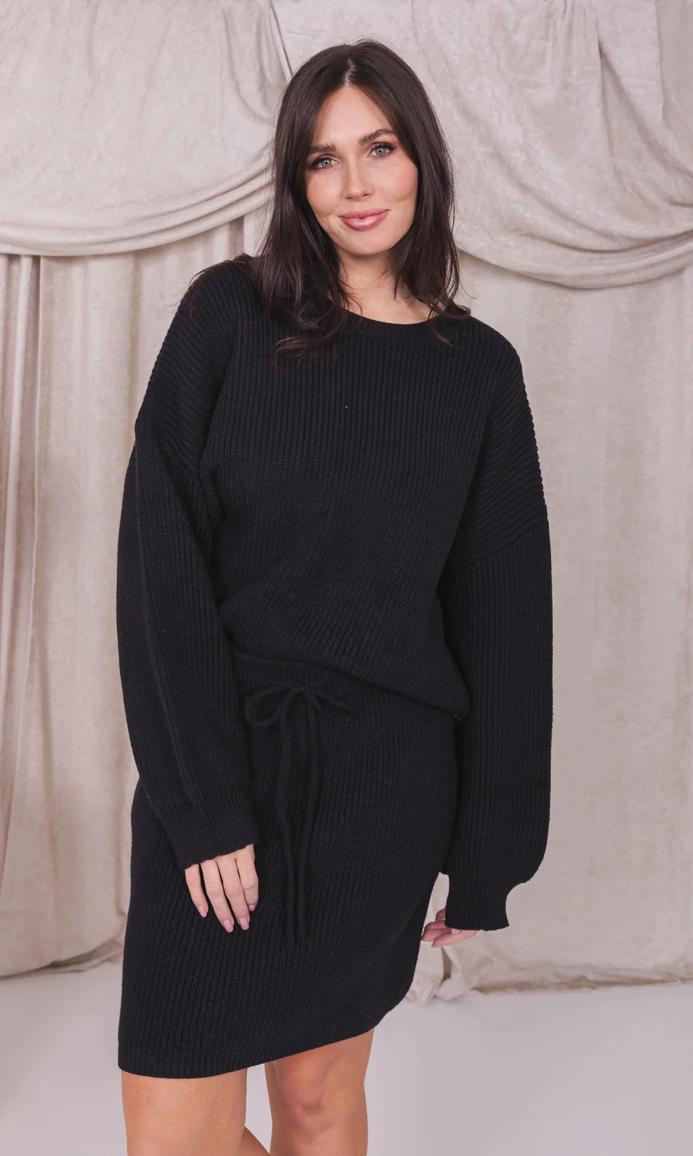 Sweater Skirt in Black    Skirt Mikarose- Tilden Co.