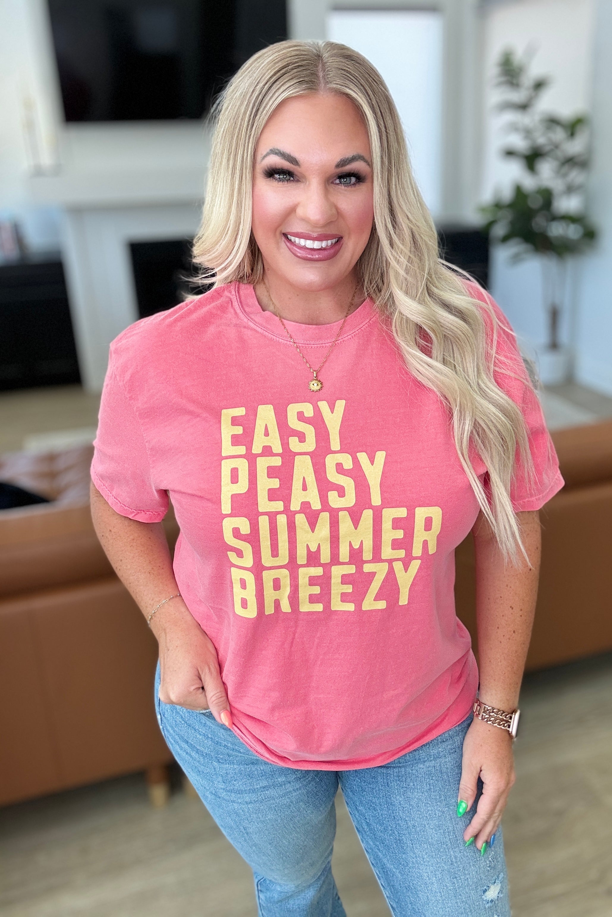 Easy Peasy Summer Breezy Tee    Tops Ave Shops- Tilden Co.