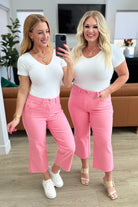 Lisa High Rise Control Top Wide Leg Crop Jeans in Pink    Denim Ave Shops- Tilden Co.