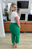 Lisa High Rise Control Top Wide Leg Crop Jeans in Kelly Green    Denim Ave Shops- Tilden Co.