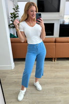 Lisa High Rise Control Top Wide Leg Crop Jeans in Sky Blue    Denim Ave Shops- Tilden Co.