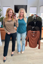 Ruched Cowl Neck Top in Chocolate    Tops Ave Shops- Tilden Co.