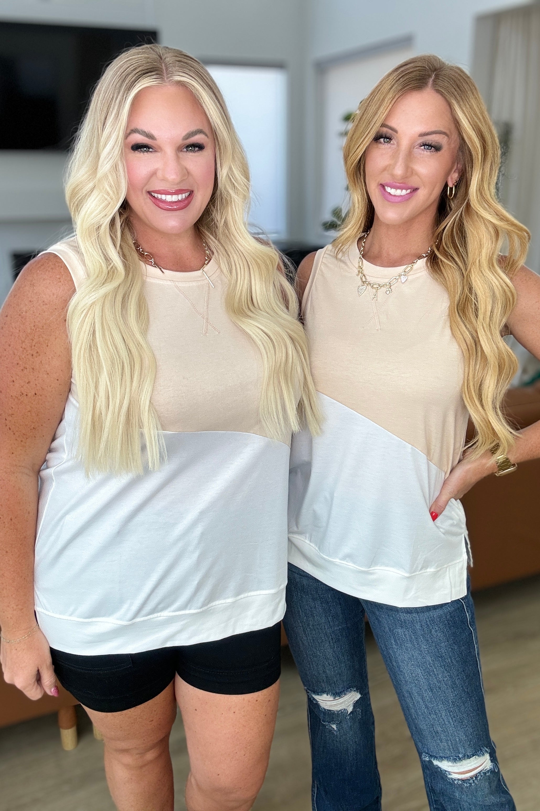 Steady Increase Color Block Sleeveless Top Tops Ave Shops- Tilden Co.