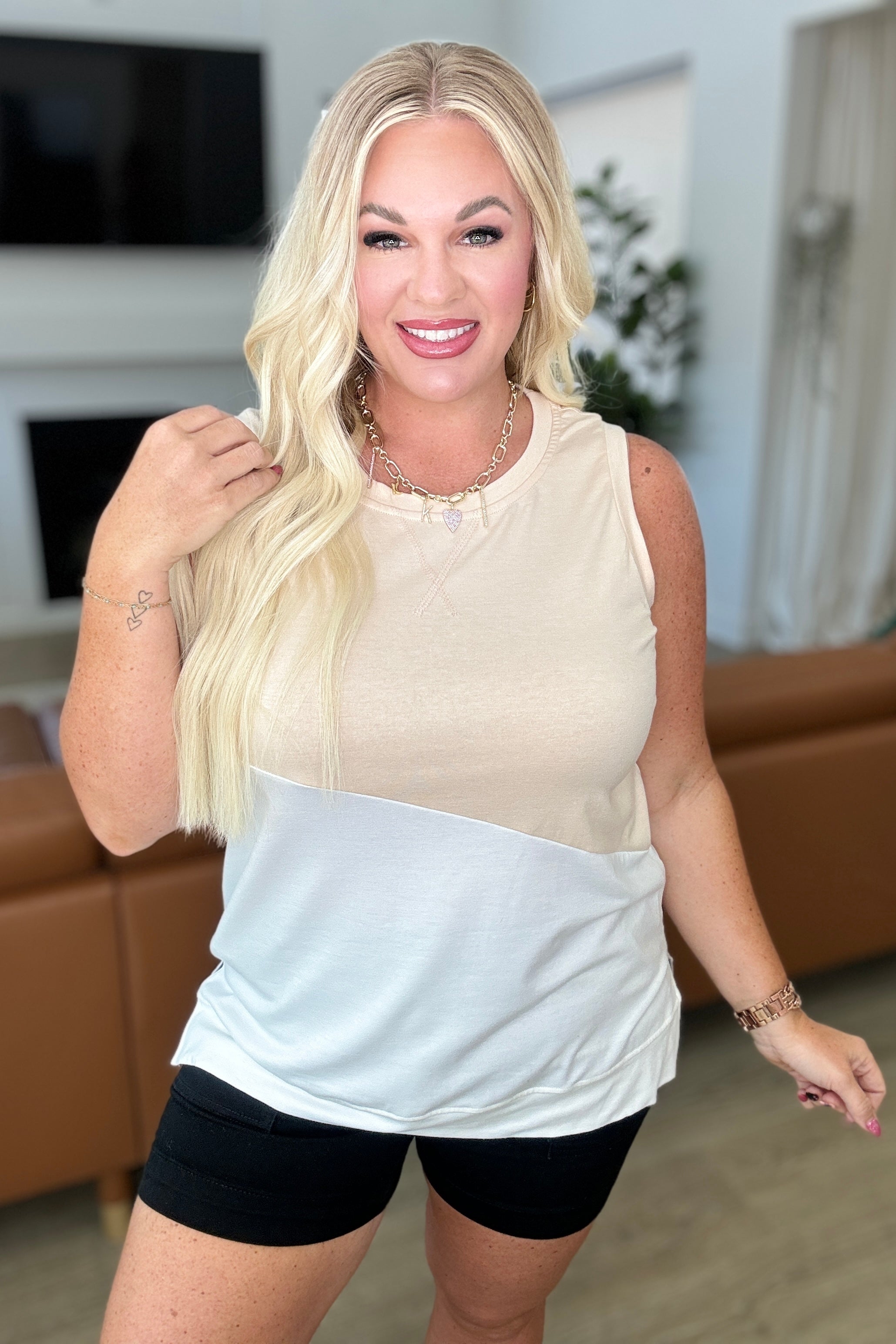 Steady Increase Color Block Sleeveless Top Tops Ave Shops- Tilden Co.