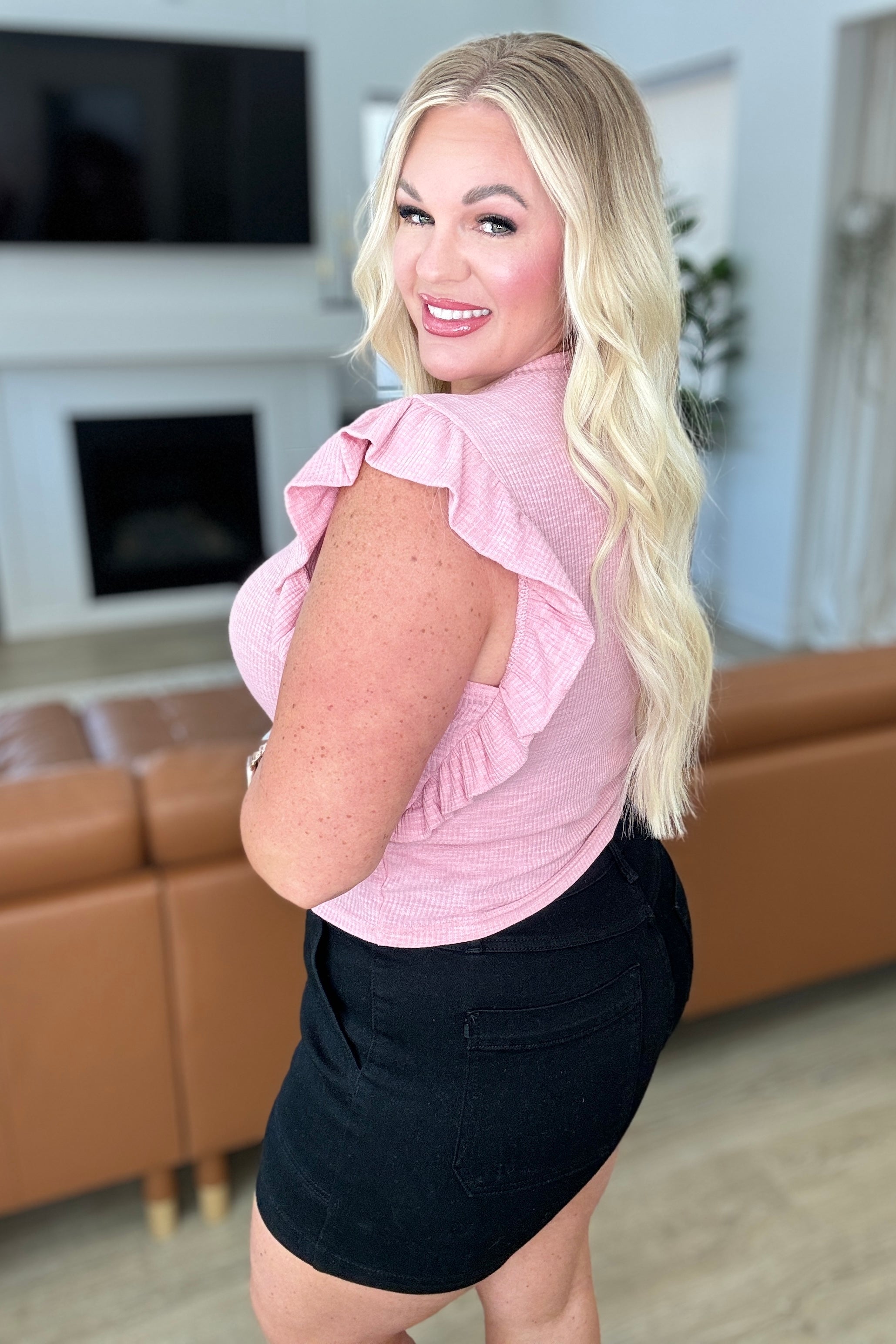 Especially Sweet Ruffle Sleeve Top Tops Ave Shops- Tilden Co.