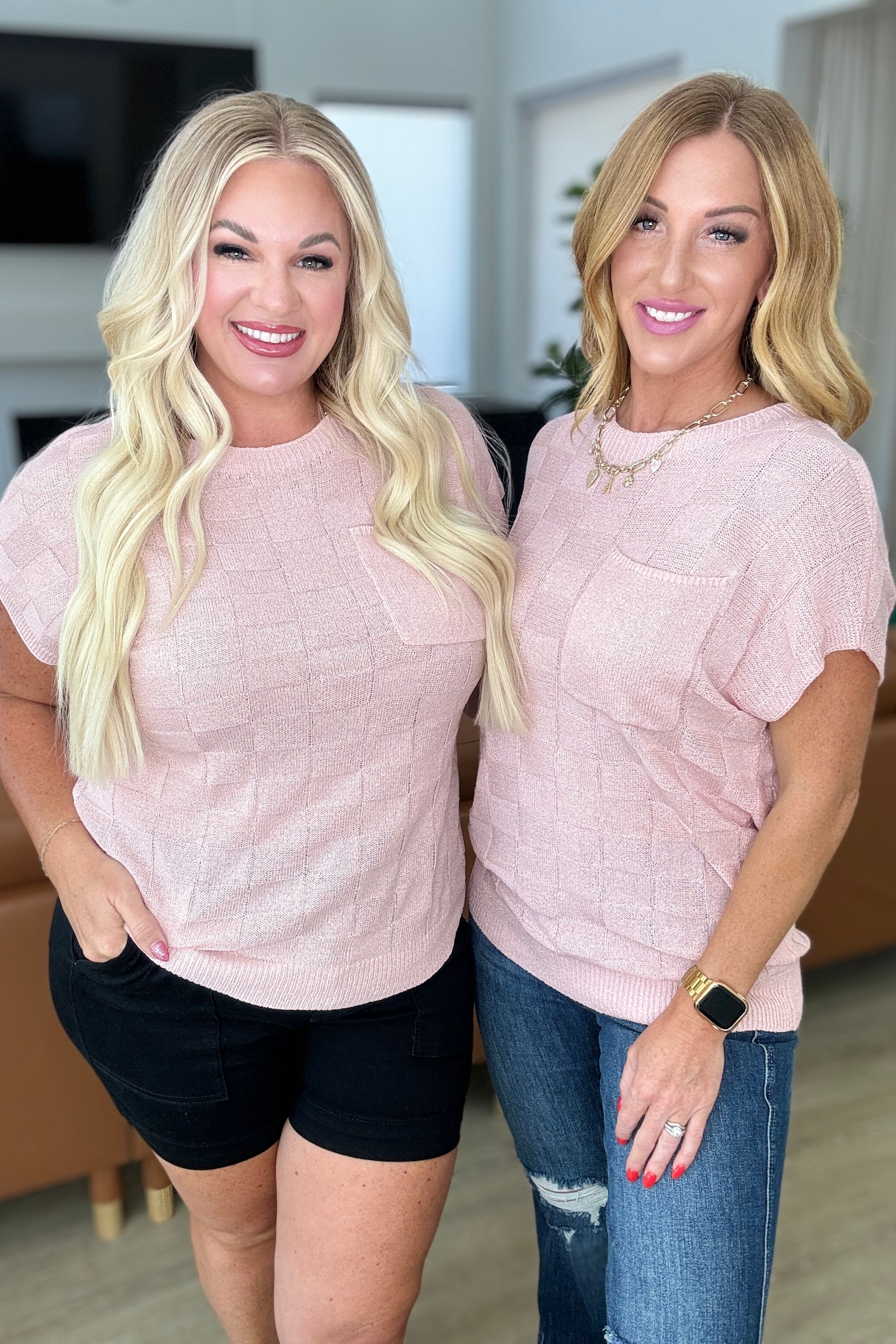 Checkmate Cap Sleeve Sweater Tops Ave Shops- Tilden Co.