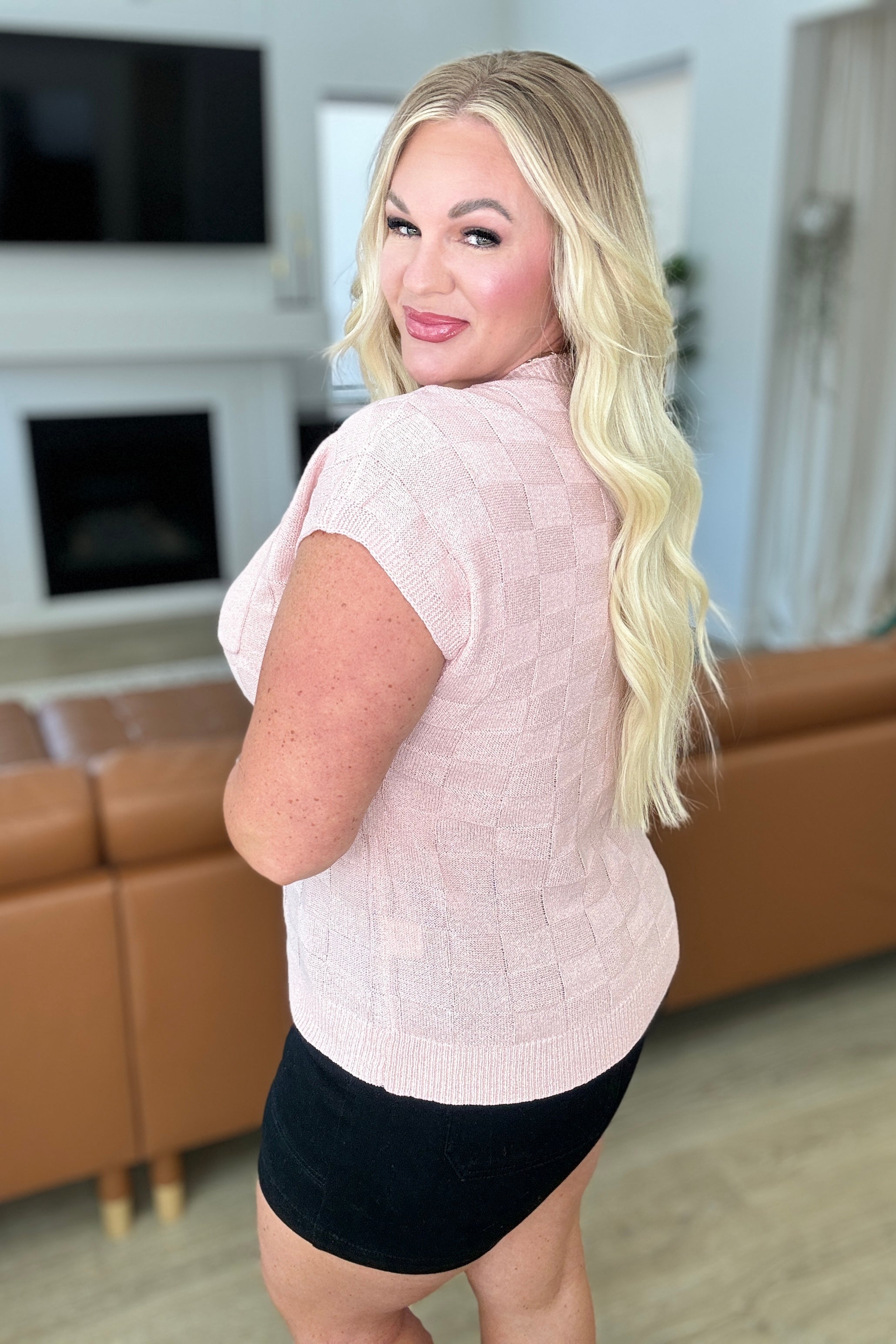 Checkmate Cap Sleeve Sweater Tops Ave Shops- Tilden Co.