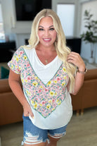 To Rock a Rhyme Color Block Top in Pink Floral    Tops Ave Shops- Tilden Co.