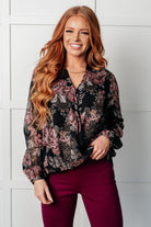 I Wish We Had it All Surplice Floral Blouse Blouses Ave Shops- Tilden Co.