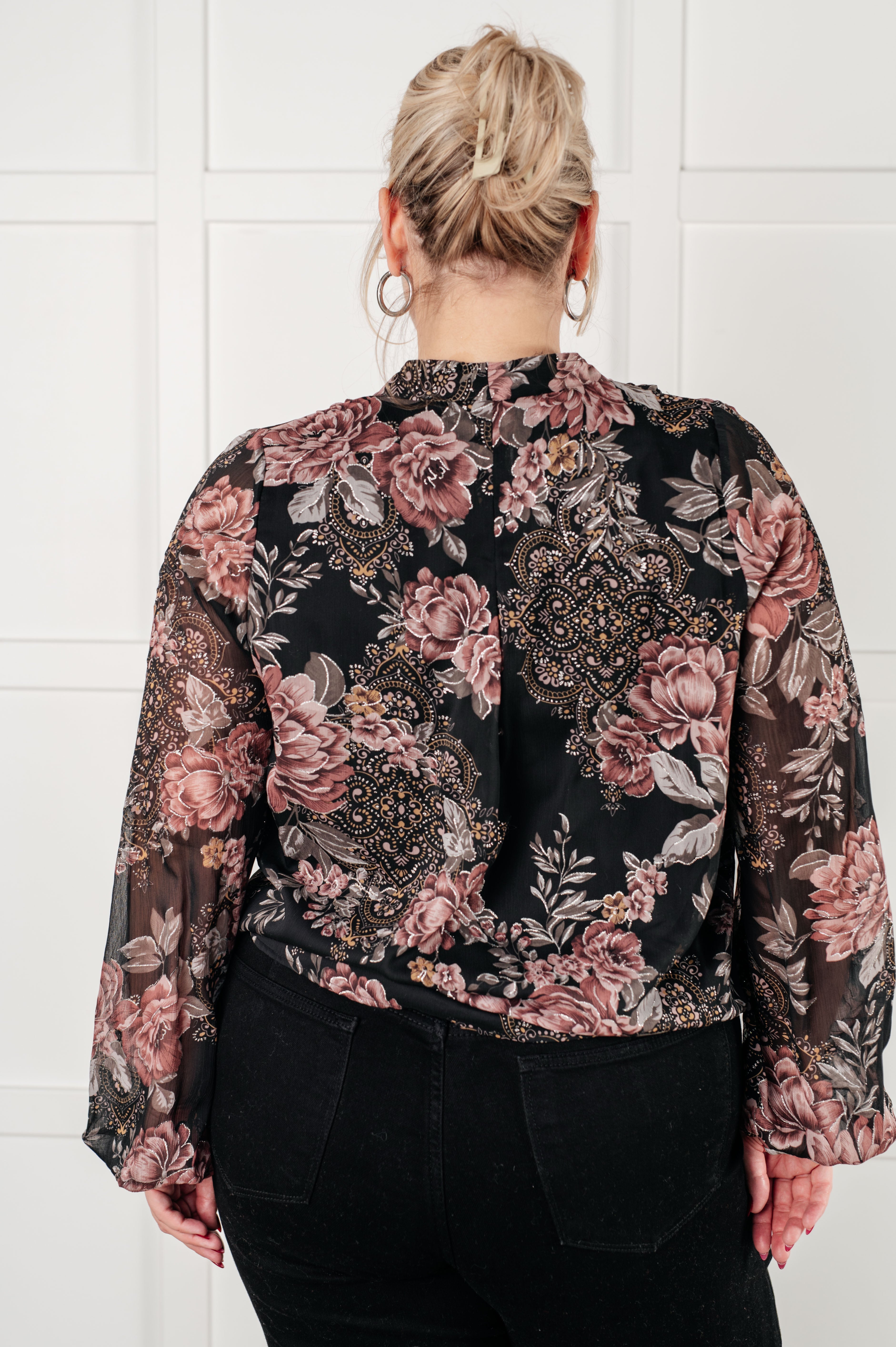 I Wish We Had it All Surplice Floral Blouse Blouses Ave Shops- Tilden Co.