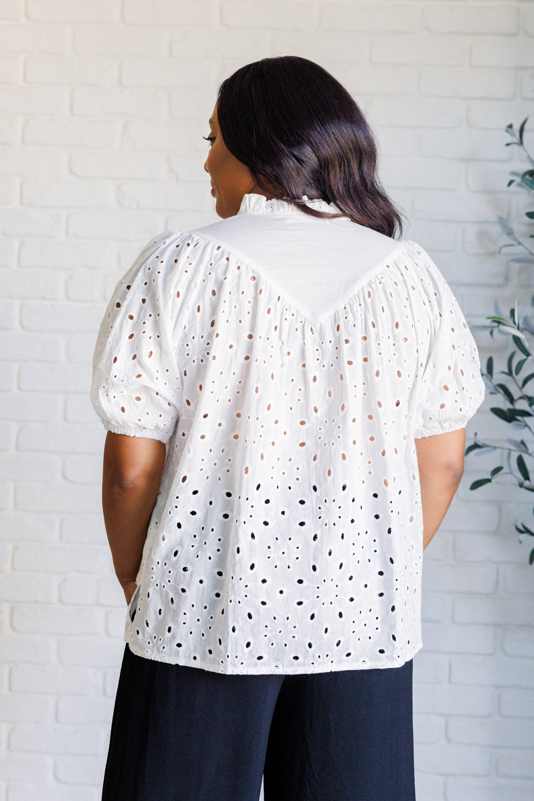 I'll Let You Know Eyelet Lace Blouse Blouses Ave Shops- Tilden Co.