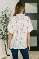 In All This Time Notch Neck Floral Blouse Blouse Ave Shops- Tilden Co.
