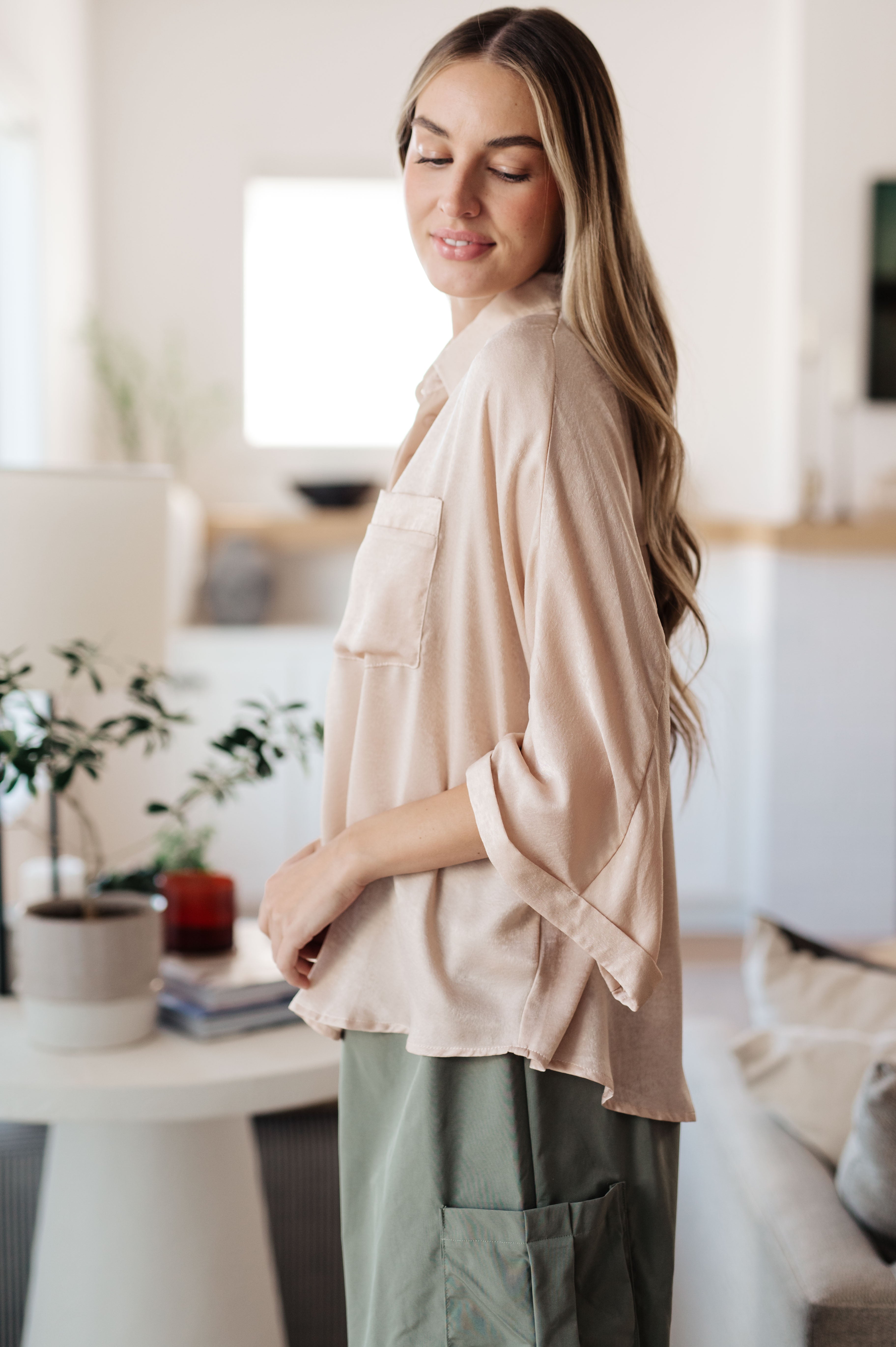 In Your Thoughts Oversized Dolman Sleeve Top in Champagne    Tops Ave Shops- Tilden Co.