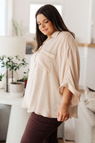 In Your Thoughts Oversized Dolman Sleeve Top in Champagne    Tops Ave Shops- Tilden Co.