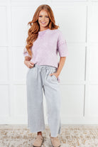 In or Out Wide Leg Cropped Pants in Light Grey Bottoms Ave Shops- Tilden Co.