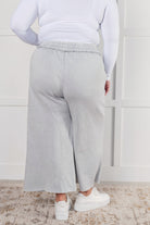 In or Out Wide Leg Cropped Pants in Light Grey Bottoms Ave Shops- Tilden Co.