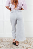 In or Out Wide Leg Cropped Pants in Light Grey Bottoms Ave Shops- Tilden Co.