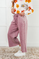 In or Out Wide Leg Cropped Pants in Light Rose Athleisure Ave Shops- Tilden Co.