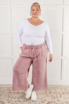 In or Out Wide Leg Cropped Pants in Light Rose Athleisure Ave Shops- Tilden Co.